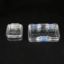 5Pcs Dental Tooth Veneer Storage Box With Film Transparent Denture Box With Hole Membrane False Denture Teeth Container Case