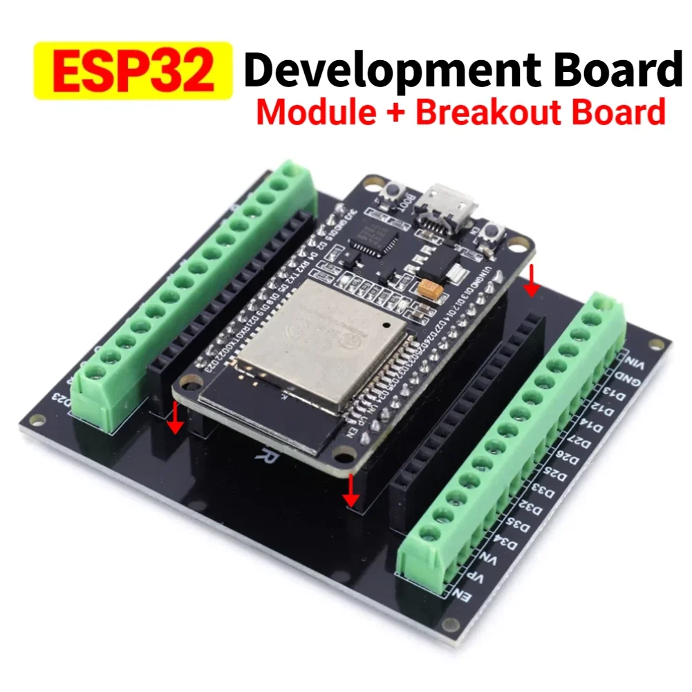 บอร์ดพัฒนา ESP32 WiFi+Bluetooth ดูอัลคอร์ 32U 30 พิน