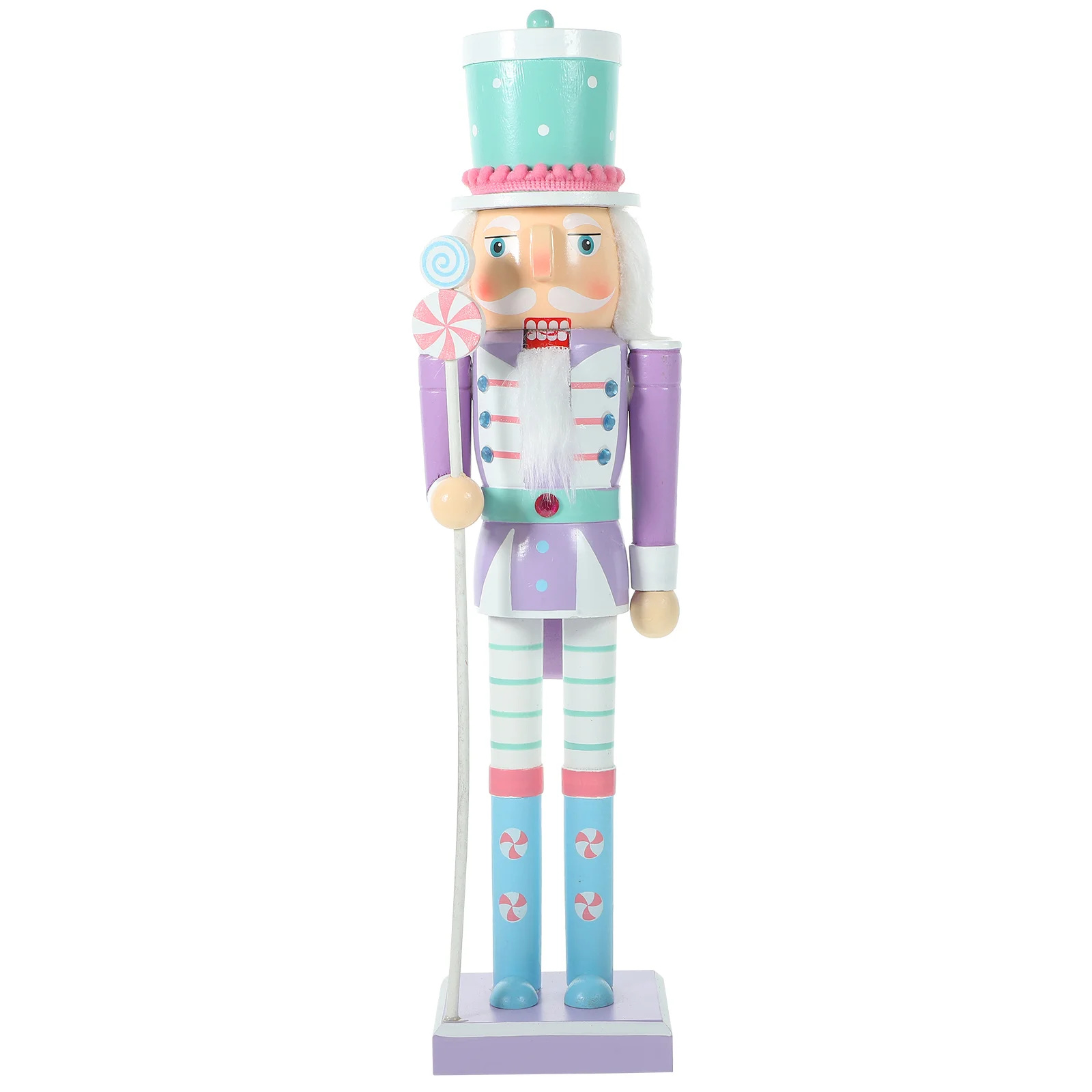 

Christmas Nutcracker Figurine Table Decoration Xmas Nutcracker Puppet Nutcracker Solider Model Wood Ornament 38x8.5x7.5cm
