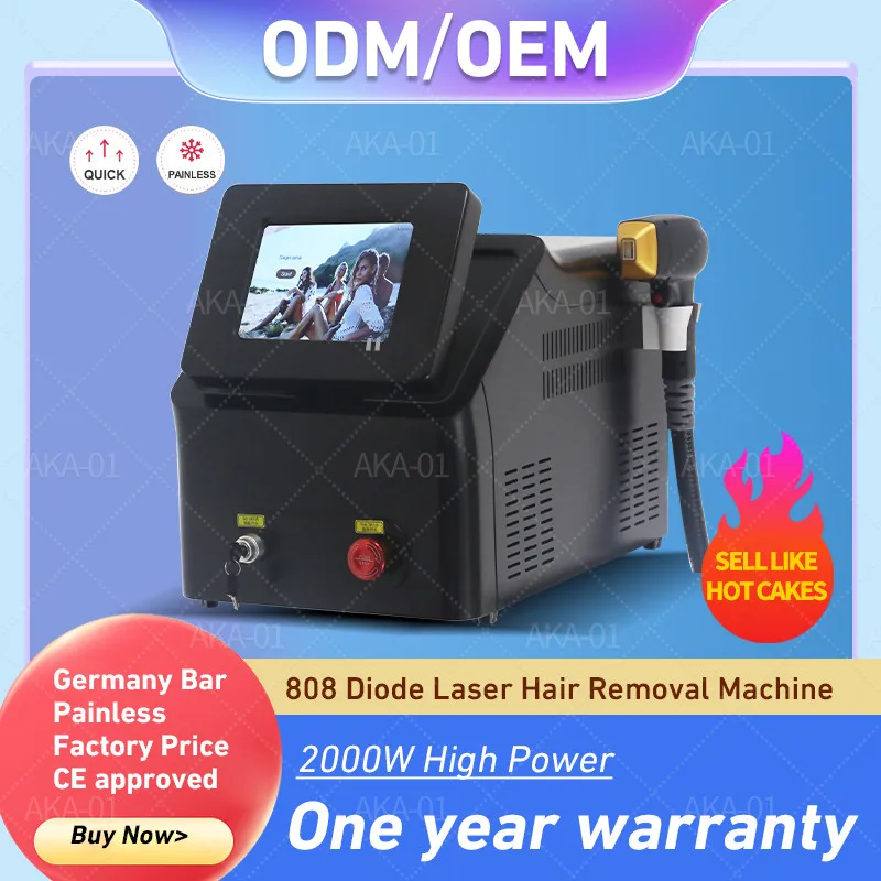 

Painless Hair Removal Epilator Beauty Equipment 808nm Diode Lase-R 755nm 1064nm for Home Permanent Removal Cooling Head