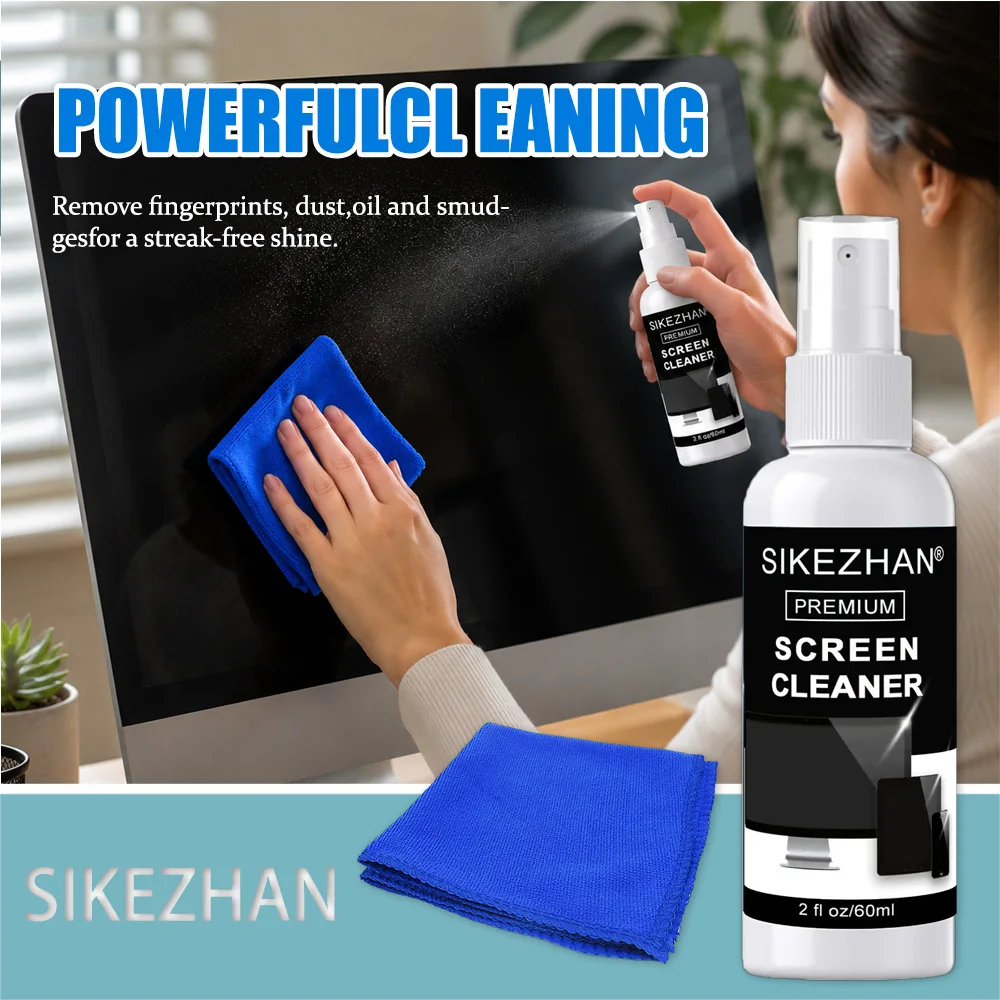 Screen Cleaner Spray Kit with Microfiber Cloth – Streak-Free Cleaning