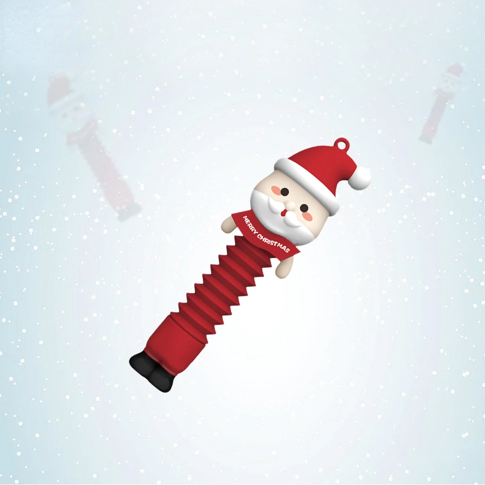 Christmas Decompression Telescopic Pop Tubes Fidget Toys Sensory Toy Swing Cool Light Lifelike Shape for Stress Anxiety Relief 4