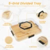 Charcuterie Board with Clear Lid Portable Charcuterie Box with Compartments Mutifunctional Cheese Board Box Practical House 2