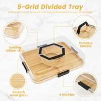 Charcuterie Board with Clear Lid Portable Charcuterie Box with Compartments Mutifunctional Cheese Board Box Practical House 2