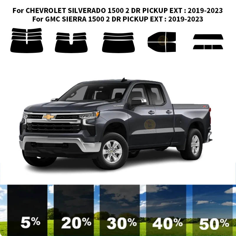 

Precut nanoceramics car UV Window Tint Kit Automotive Window Film For CHEVROLET SILVERADO 1500 2 DR PICKUP EXT 2019-2023