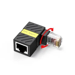 Rotatable 360° RJ45 Gigabit Adapter Right Angle Universal Connector (As show)