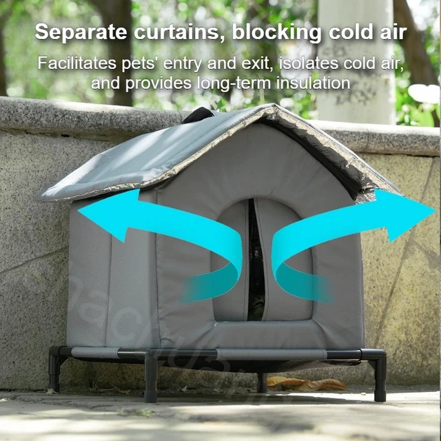Newest Elevated Outdoor Portable Stray Cat Nest Winter Warm Waterproof  Large Space Cat Shelter Thickened Enclosed Pet Tent 숨숨집 3