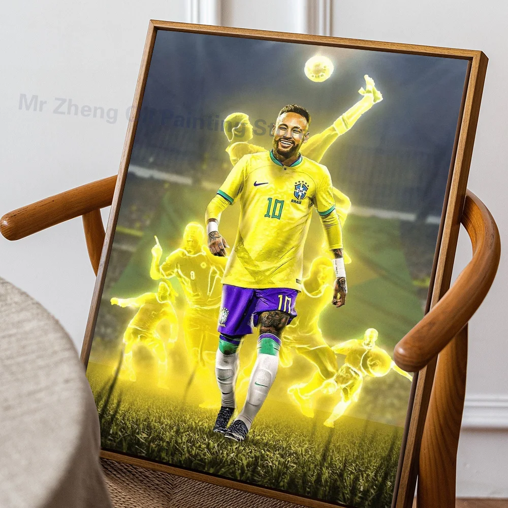 thumbnail image 1 of 1 póster de N-Neymar, autoadhesivo, impermeable, de papel, para decoración de pared de cafetería, bar y habitación, 1 of 5