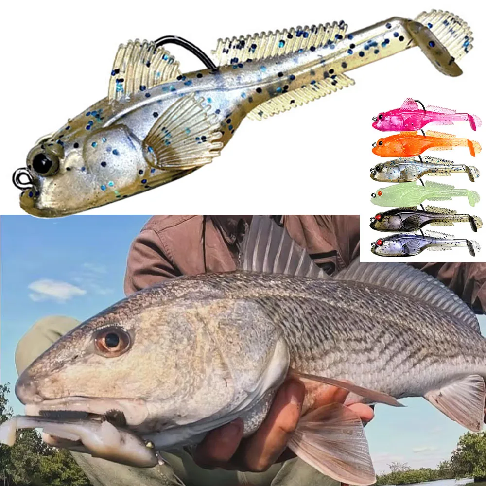 Silicone Wobbler Fishing Lure 6pcs 9g 12g 18g Sinking Soft Lure Jig Hook Gobius Swimbaits Bass Shad Perch Tackle