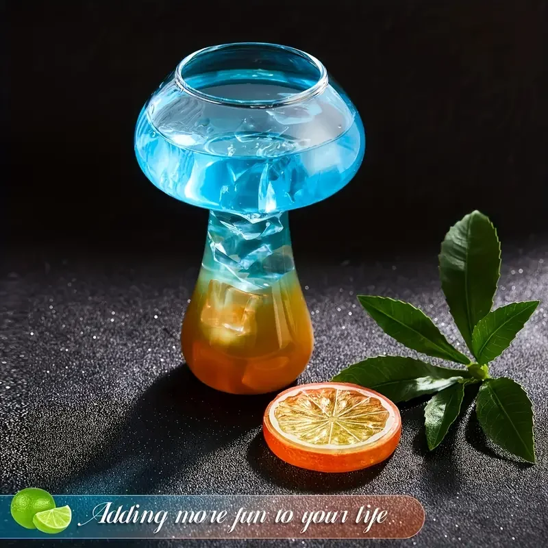 Creative Mushroom Cocktail Glass Cups Transparent drinks Beer Wine Glasses Coffee Cups Drinkware for Bar Parties Home Drinking ﻿