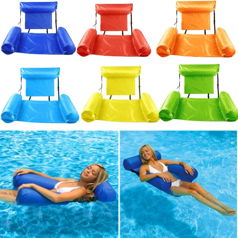 PVC Summer Floating Row Swimming Pool Floats Foldable Air Mattresses Bed Beach Water Sports Lounger float Chair Hammock Mat swimming pool float hammock