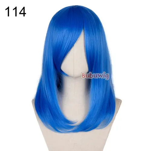 Bubuwig Synthetic Hair Over 100 Colors Fashion Classic 40cm Long Straight Anime Cosplay Wigs Pure Color Black Wig Heat Resistant - Image 14