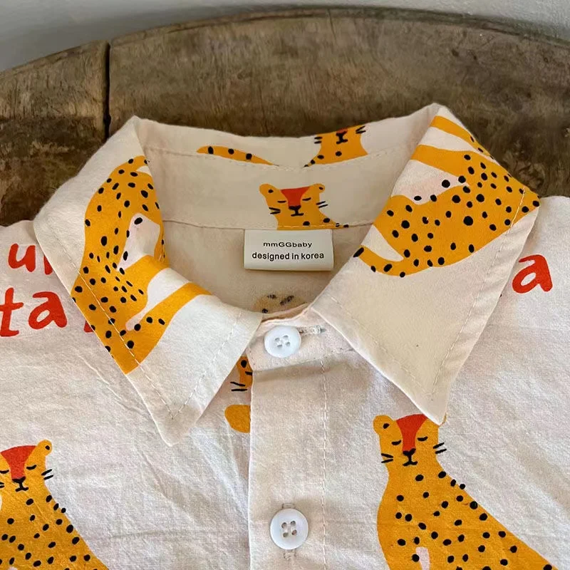 1-5 Years Old Children's Clothing Boys Cartoon Summer Short Sleeve Suit Girls Casual T-shirt Suit New