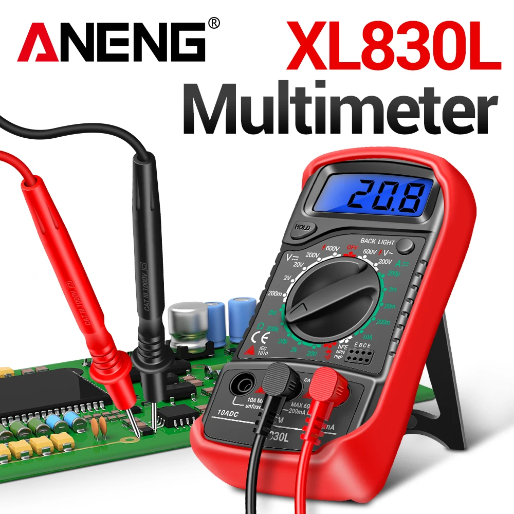 ANENG XL830L 디지털 멀티미터, AC/DC 전압계, 전류 다이오드 트라..