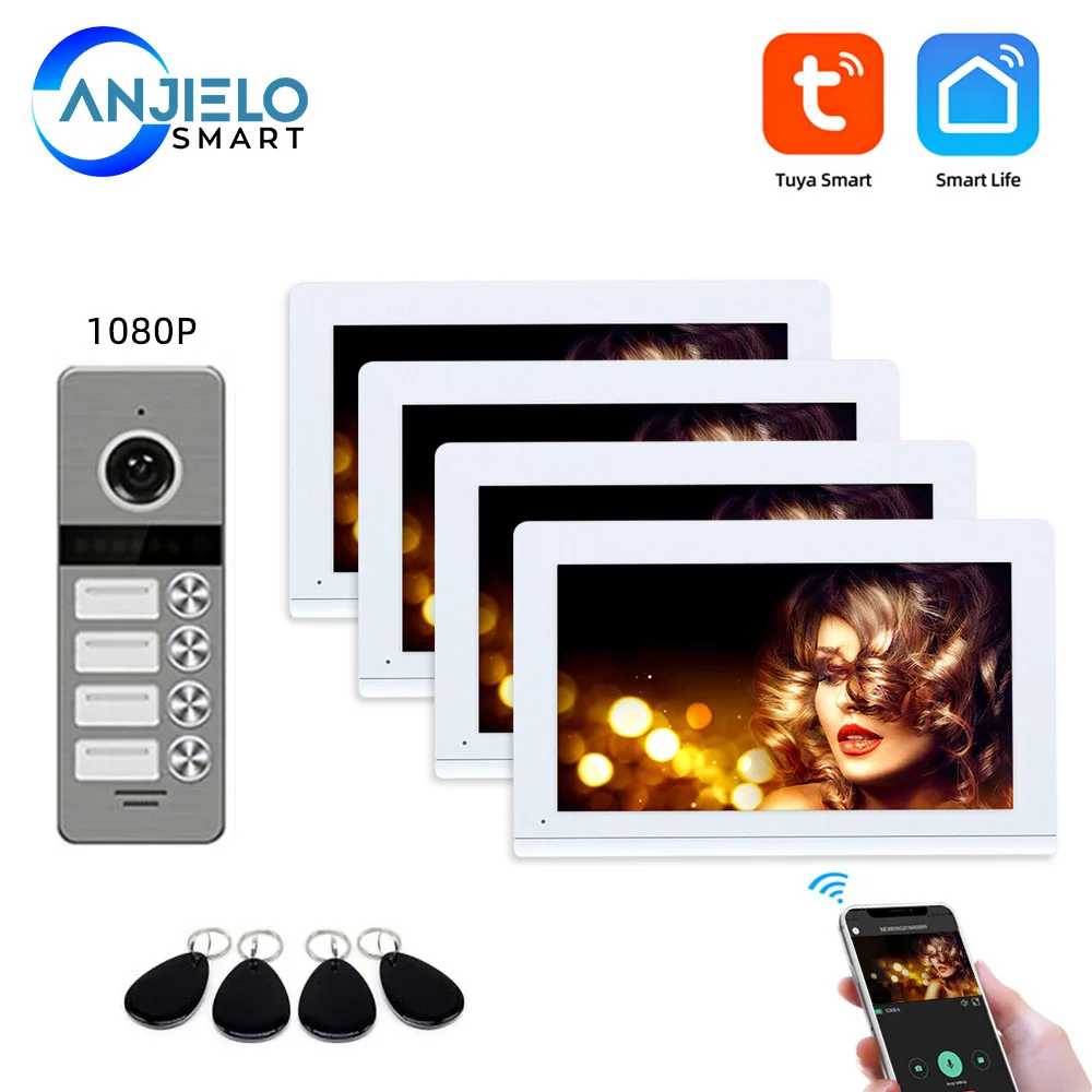 Tuya Wifi Smart Video System Interphone Security Doorbell Multiple 10inch Screens