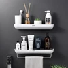ECOCO Bathroom Storage Rack Shower Shelf Punch Drill Free Adhesive Cosmetic Organizer On Wall Towel Hanger Kitchen Organizer 2