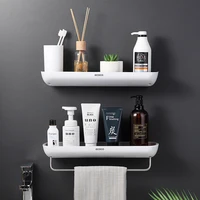 ECOCO Bathroom Storage Rack Shower Shelf Punch Drill Free Adhesive Cosmetic Organizer On Wall Towel Hanger Kitchen Organizer 2