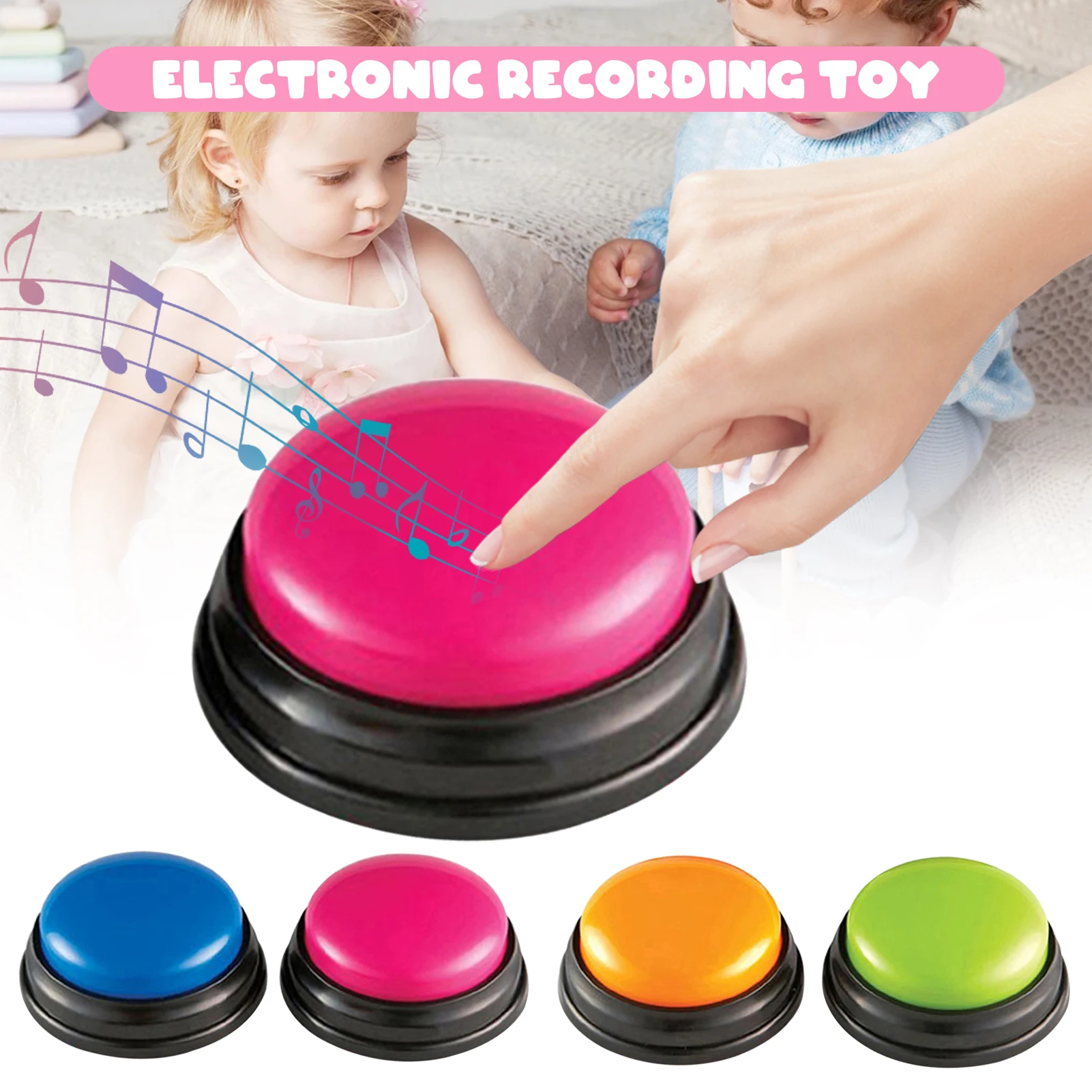 DualPet Sound Button Pet Voice Recorder Talking Toy Squeeze Box