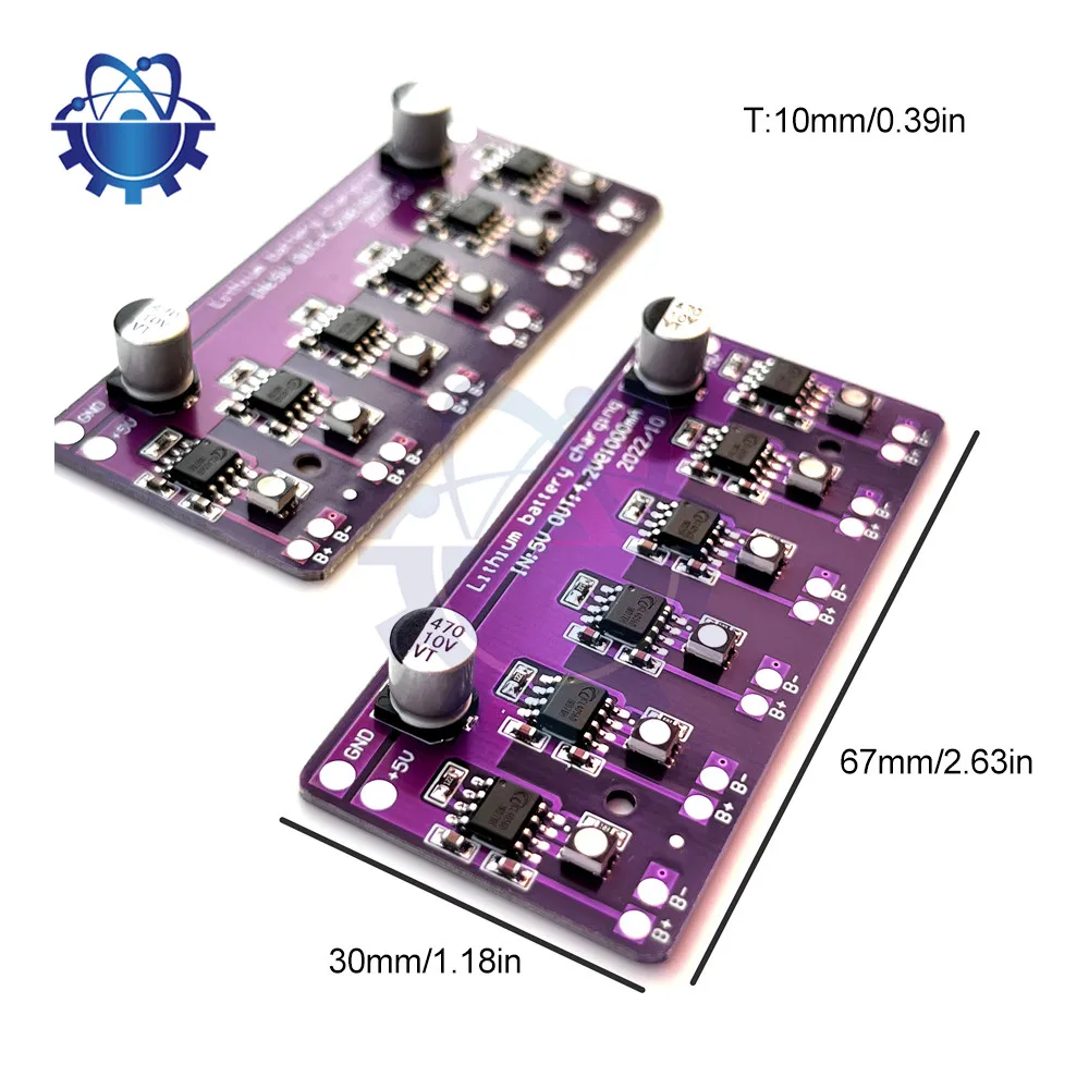 18650 Laadmodule 4056 5V 1a Lithium Acculader Board 6 Onafhankelijke Lading Ontlading Geïntegreerde Module Printplaat