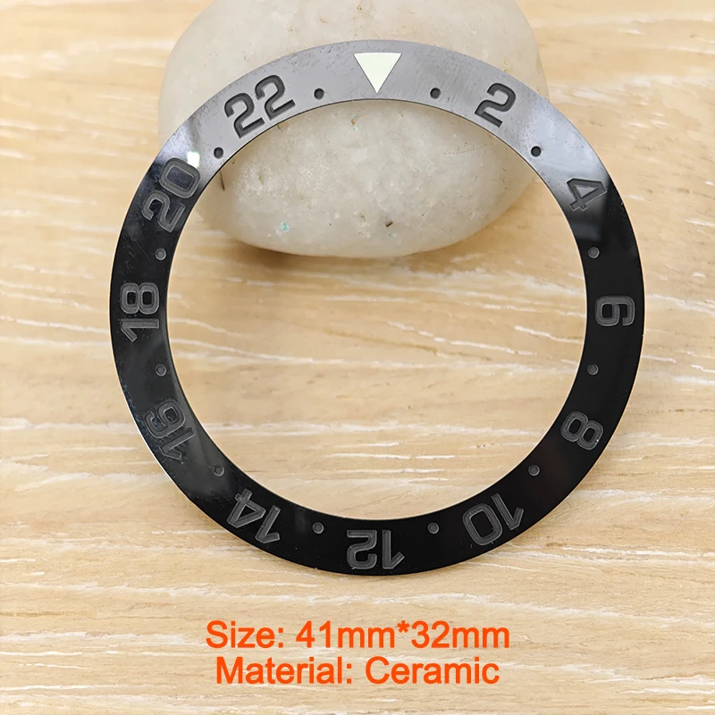 41mm Ceramic Watch Bezel Insert Fits Series King Samurai Watch Cases for NH35 watch accessories watch bezel insert ring watch bezel