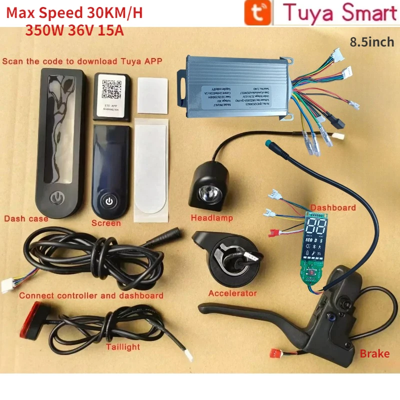 

350 Вт, 36 В, 15 А, планшетофон с Bluetooth и Tuya Smart для скутера 8,5 дюйма, FOSTON, X-Play, DIGMA, максимальная скорость 30 км/ч