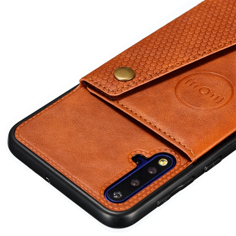 Premium PU Leather Wallet Shockproof Case with Magnetic Car Holder and Multi-Card Slots