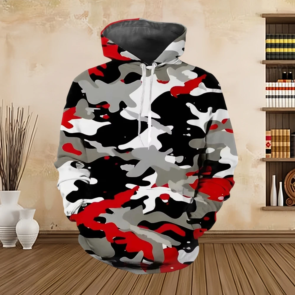 Men's hoodie camouflage military uniform 3D printing long-sleeved hoodie autumn and winter outdoor sports comfortable sweatshirt camouflage hoodie,men camo hoodie