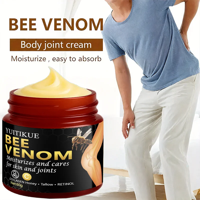 YUITIKUE Bee Venom Joint Cream - Moisturizes and cares for skin and joints. Rich in collagen, honey, tallow - retinol.