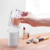 Acrylic multifunctional round receive box jewelry box new cosmetic make-up cotton swabs transparent container 2