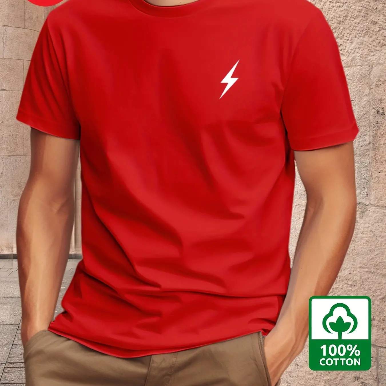 تي شيرت رجالي صيفي 100% من القطن الخالص كاجوال فضف...