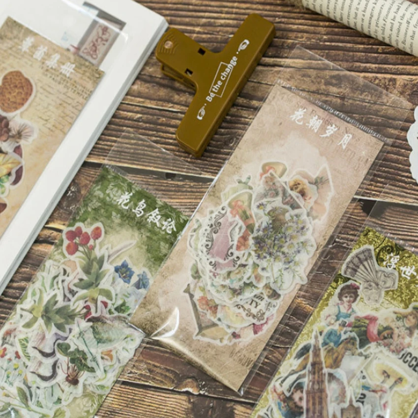 60 pcs Vintage Decorative Stickers for Party Scrapbooking DIY Diary Album decorative stickers,decorative labels stickers,stationery stickers,self adhesive stickers,adhesive stickers,paper stickers,cartoon stickers,diy scrapbooking accessories