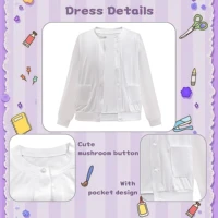 Ensemble de costumes de grand-mère pour filles de 3 à 12 ans, 100 jours d'école, Costume et accessoires de carnaval, tenue fantaisie 5