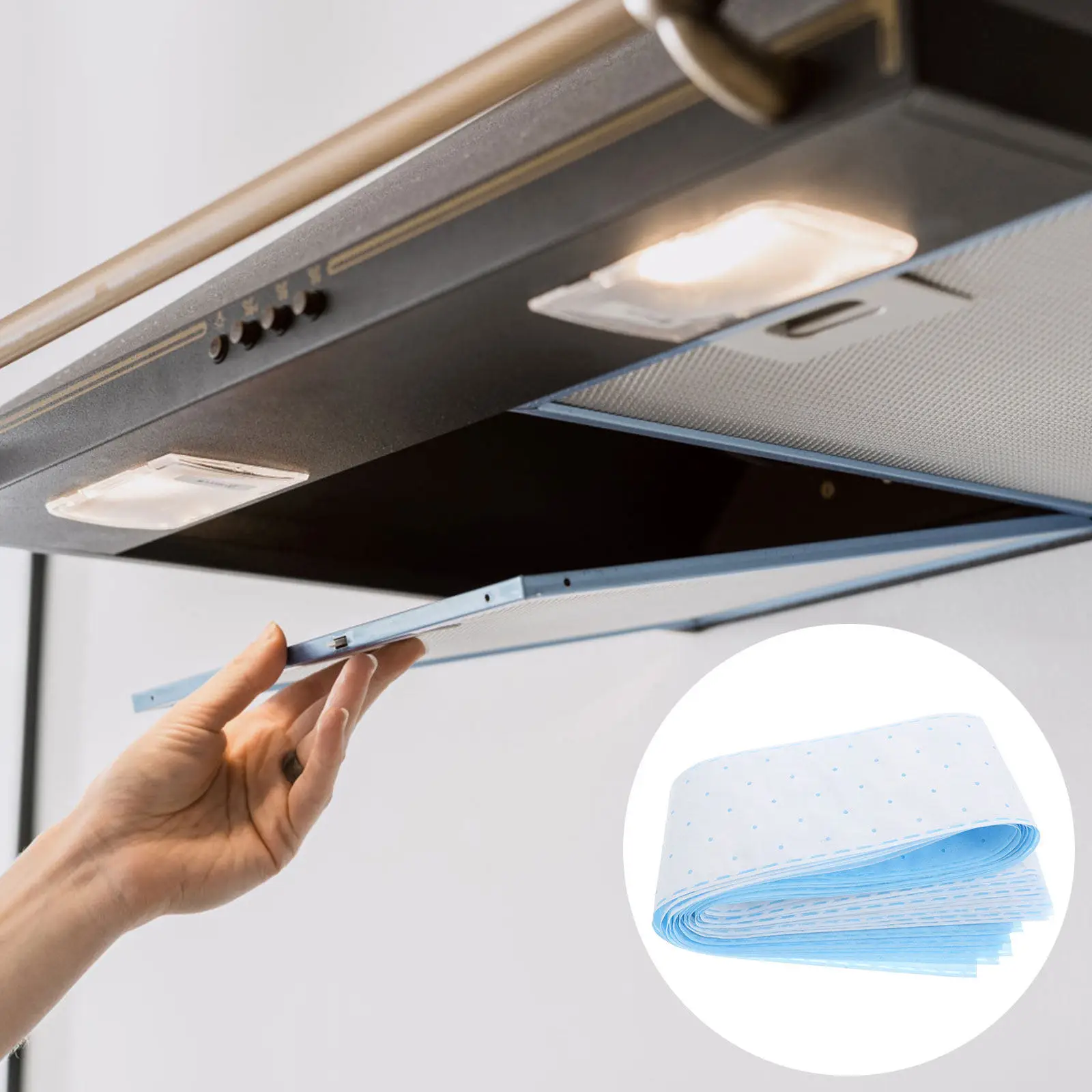 10Pcs 레인지 후드 오일 흡수 면직물 두꺼운 그리스 필터 측면 흡입 주방 오일..