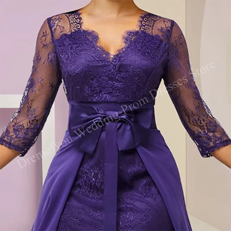 Two Piece Mother of the Bride Dress Chiffon Appliques V-Neck Half Sleeve Knee-Length Formal Elegant Wedding Party Guest 2023 New