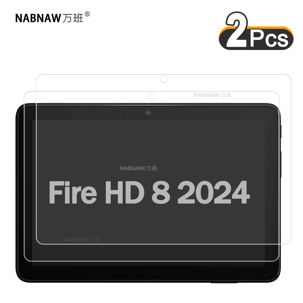 2 pezzi HD protezione schermo antigraffio in vetro temperato per Amazon Fire HD 8 2024 nuova pellicola protettiva rigida per tablet bolla gratua  7