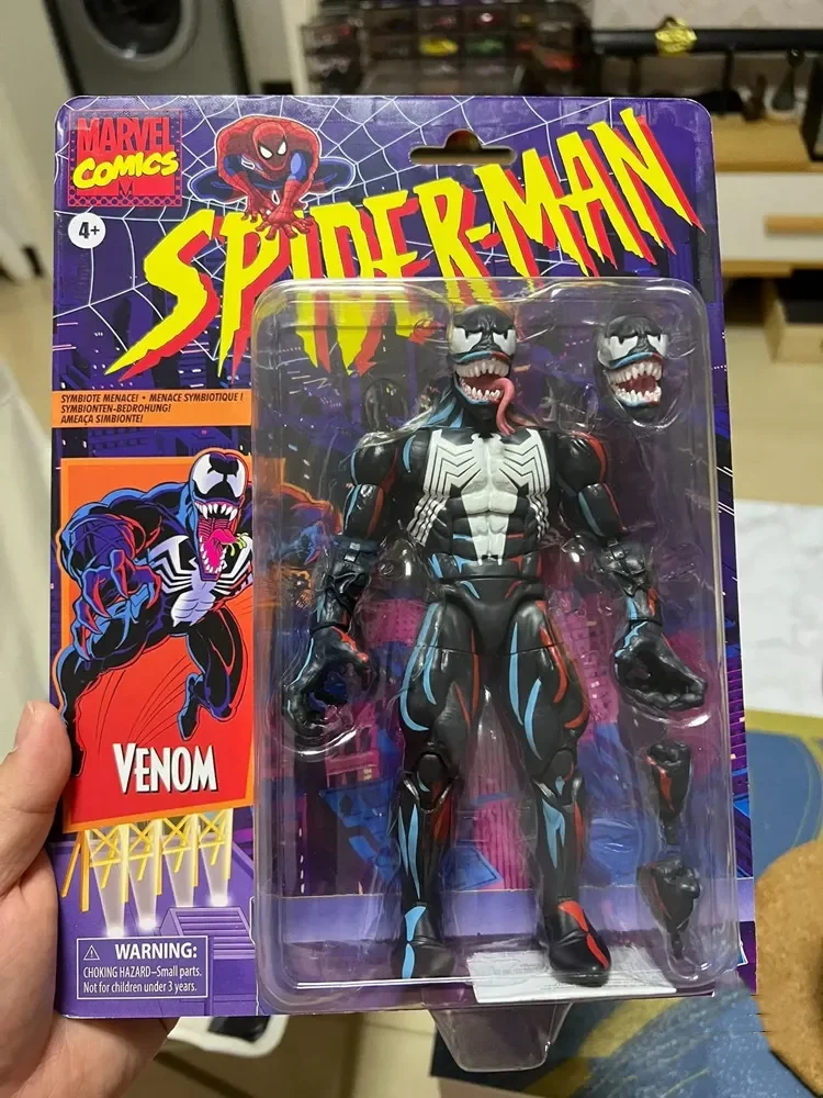 Marvel Spider Man Legends Retro 6 Pollici Venom Action Figure Sdcc Limited Edition Venom Figures Collectibl Model Toys Gift