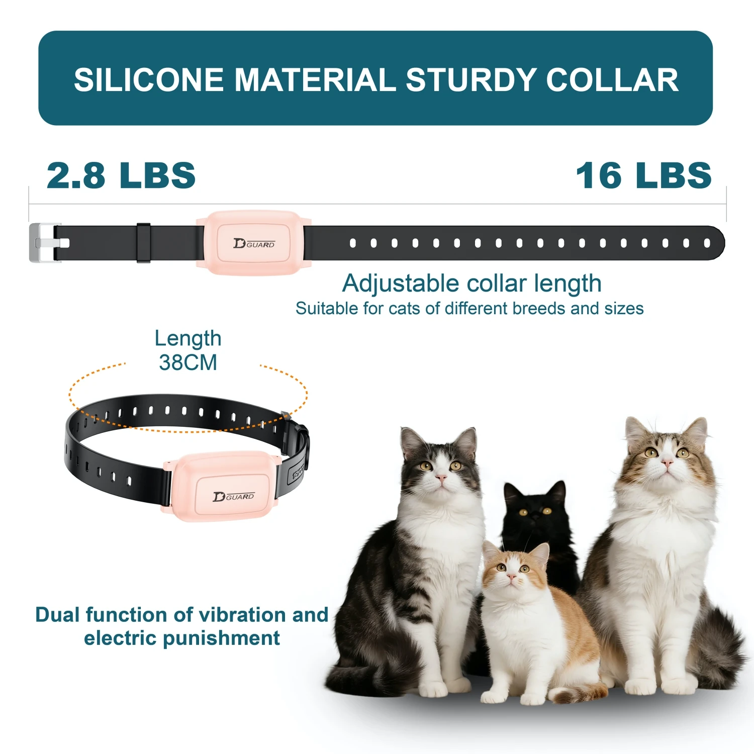 Cat Training Collar 3000-3300FT Cat Shock Collar with Remote Stop Meowing Remote Control Pet Products
