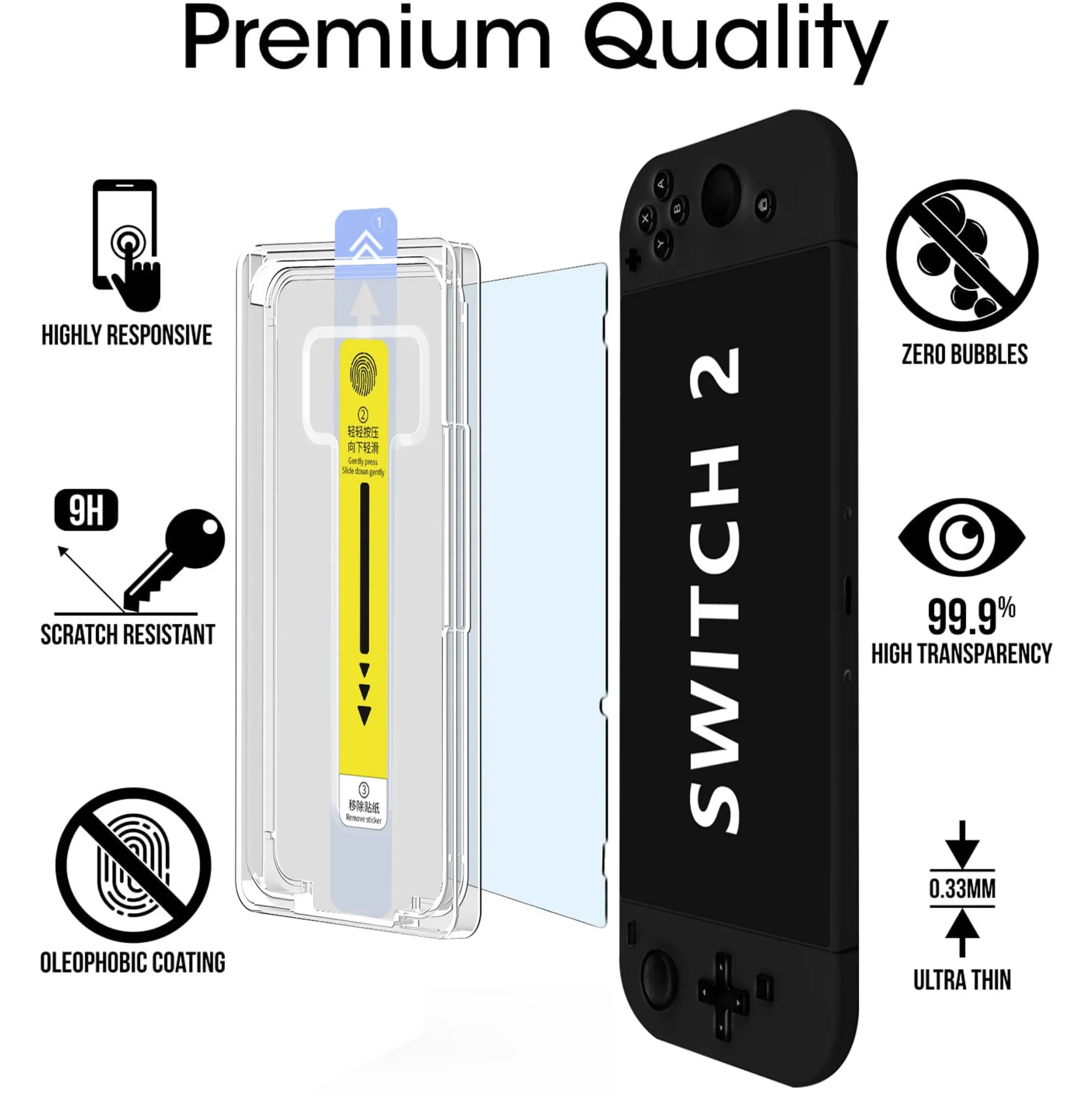 Premium Tempered Glass Screen Protector - 9H Hardness, Anti-Scratch, Bubble-Free, with Easy Alignment Kit