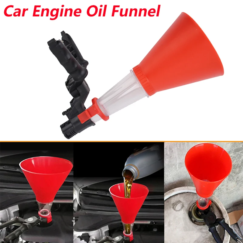 

Universal Fuel Add Funnel Tools Car Engine Oil Funnel Non-leakage Design Adjustable Gasoline Special Funnel Car Accessories Tool