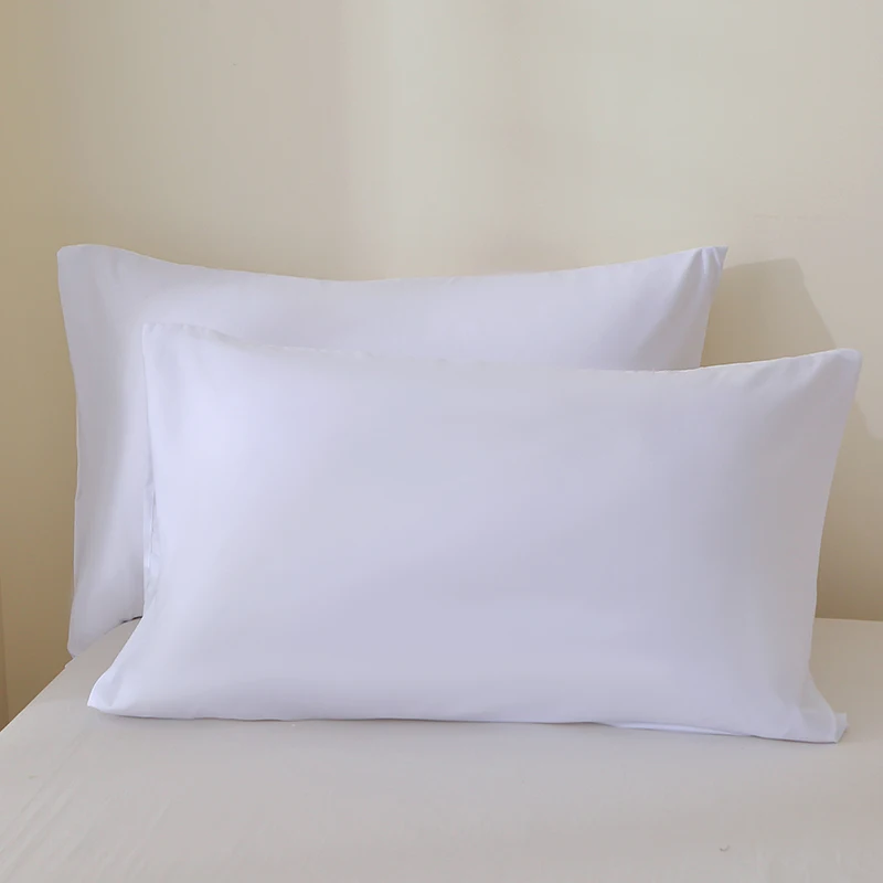 2 pieces set 50*65 50*70 50*75 50*90cm White 100% polyester Bed USA Standard Queen King Size PillowCases Covers 3