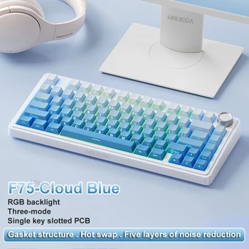 AULA F75 2.4G Wireless/Bluetooth/Wired Gaming Mechanical Keyboard RGB Customized 75% Layout OEM Profile Gasket Structure 10