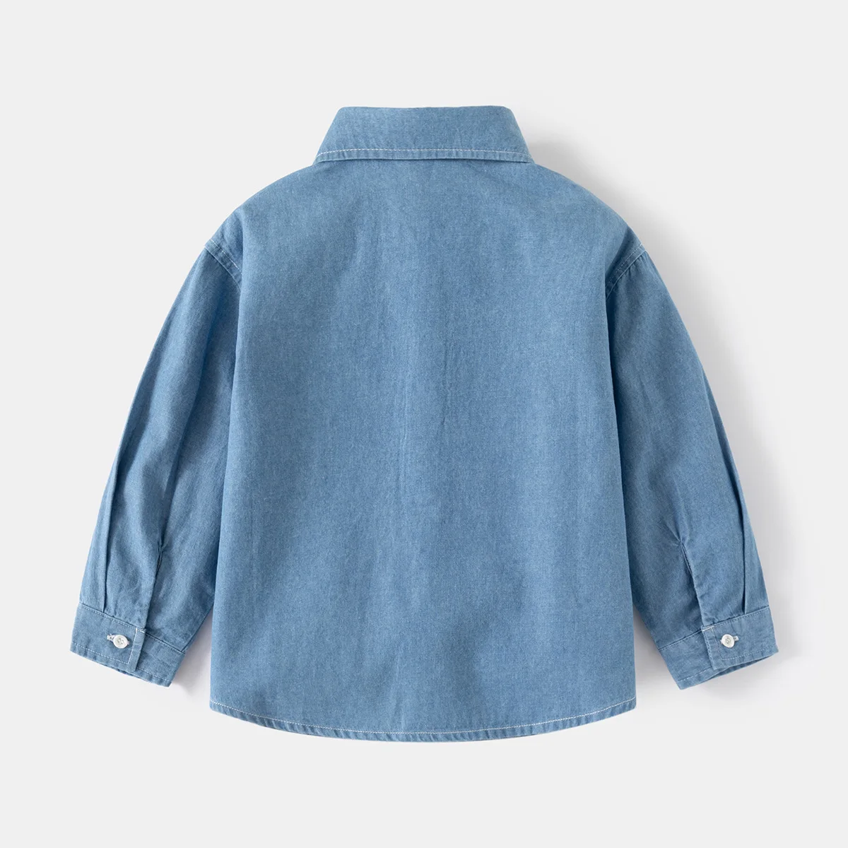 Autumn Children Boy Shirts Baby Blue Cowboy Embroidery Bear Long Sleeve Lapel Coat Top Fashion Party Outifits kids shirts boys shirts