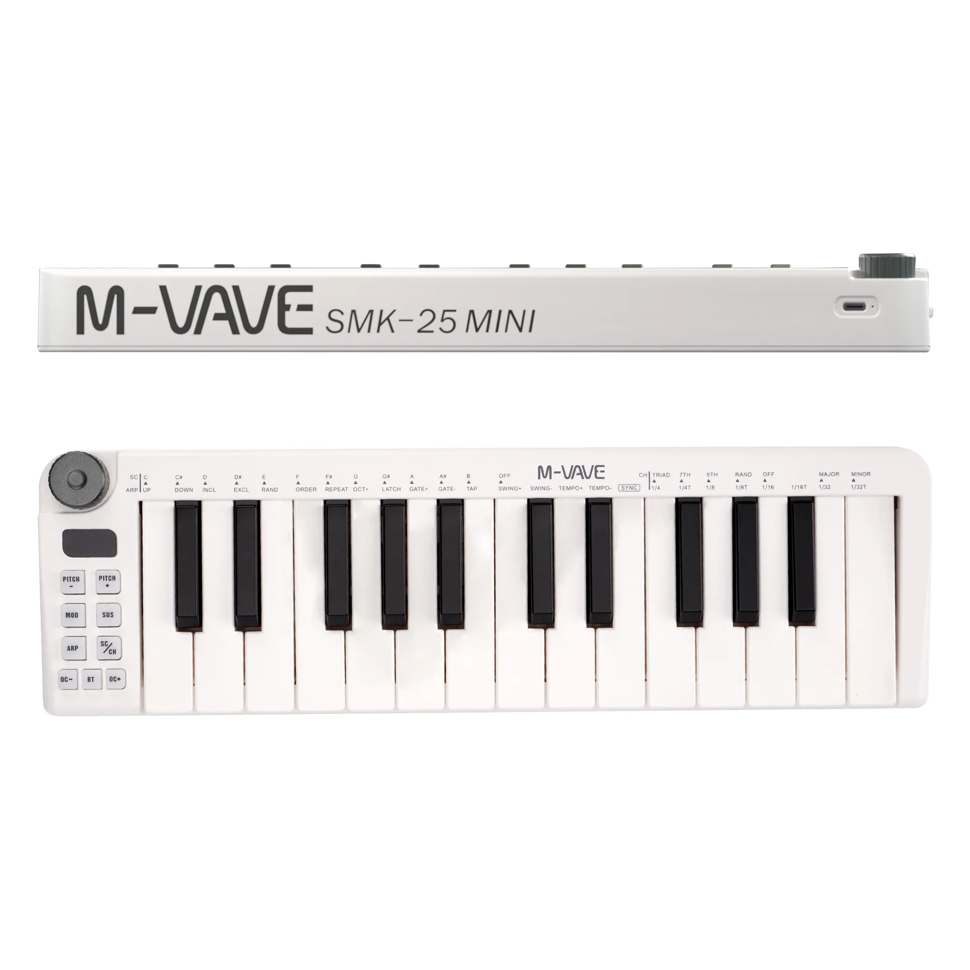 M-VAVE SMK-25 mini MIDI Keyboard Rechargeable 25-Key MIDI Control Keyboard instrument Mini Portable USB Controller