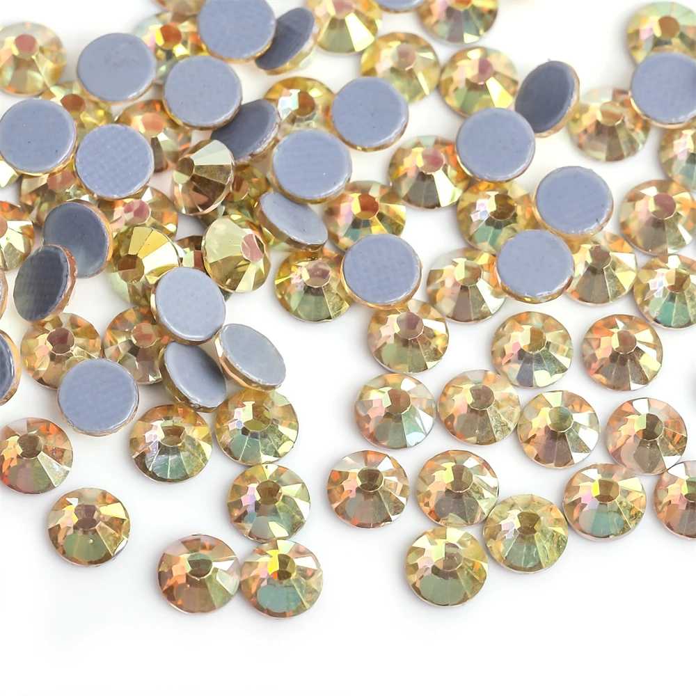 Hot Fix Rhinestones SS6-SS30 40Colors Crystal AB Better DMC Hot Fix Rhinestones Glass Strass Iron On Sewing & Fabric Decorations