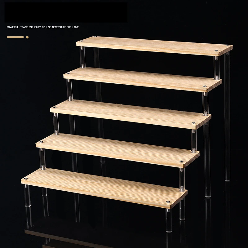 1-5 Tier Clear Acrylic Display Stand Display Riser Shelf for Cupcake Perfume Decoration and Organizer Amiibo Funko POP Figures