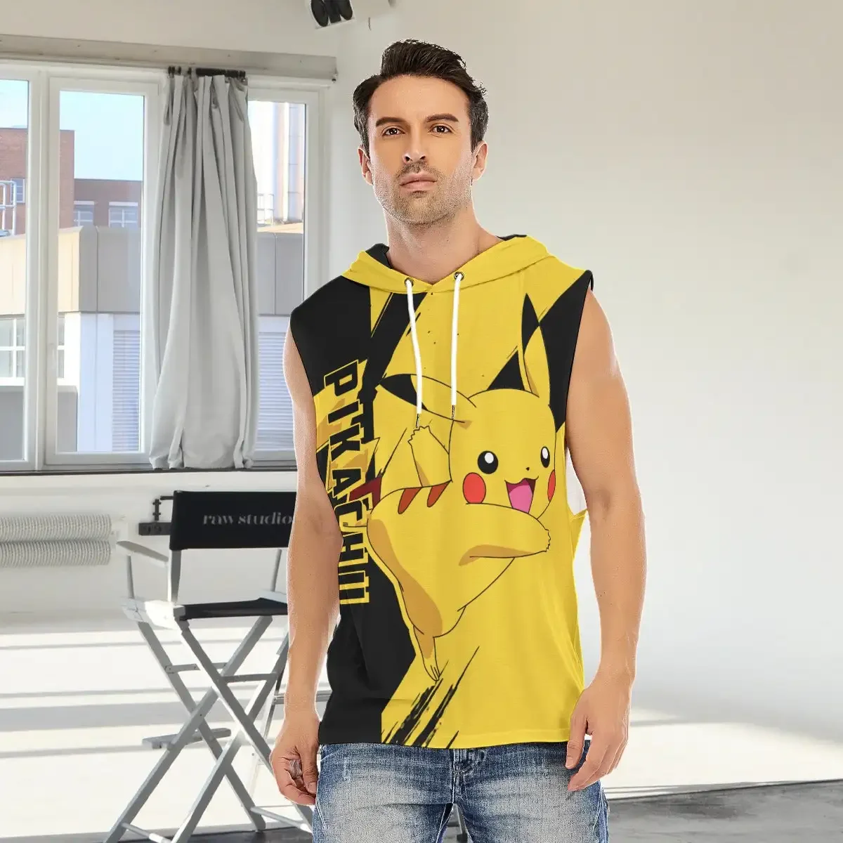 

Модная повседневная мужская Спортивная футболка с капюшоном Pokemon Pikachu