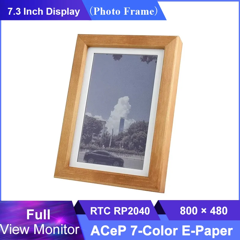 

7,3 дюймовый дисплей ACeP 7-цветная электронная бумага 800x480 полноэкранный монитор фоторамка с RTC RP2040 Raspberry Pi Pico программируемый