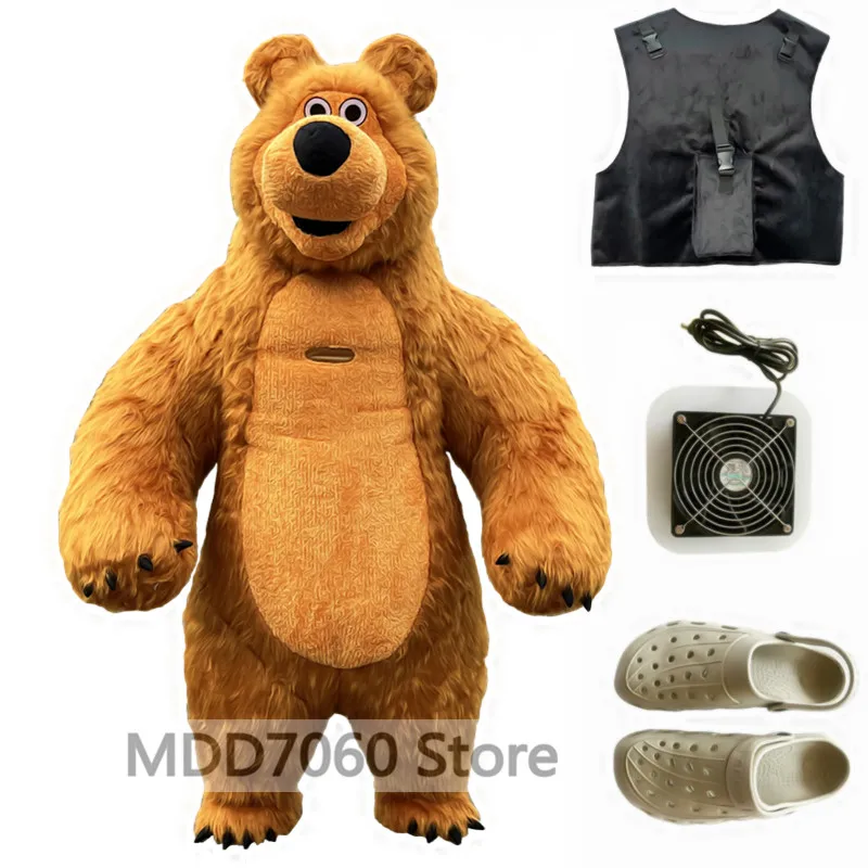 thumbnail image 1 of Disfraz inflable de mascota oso polar de 2 m/2,6 m/3 m, muñeco de peluche gigante, panda para cosplay, 1 of 5