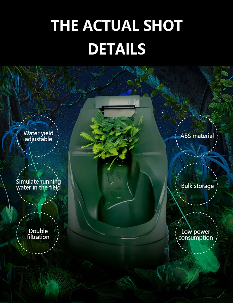 Reptile Waterfall Feeder - 110V Automatic Drinking Fountain For Lizards, Snakes & Amphibians