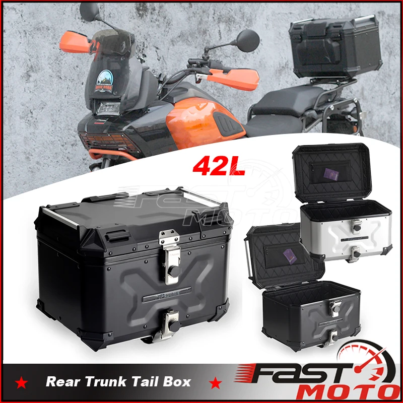 Motorcycle Aluminum Alloy Tail Box Waterproof Trunk 42l For Harley Pan America 1250 Special